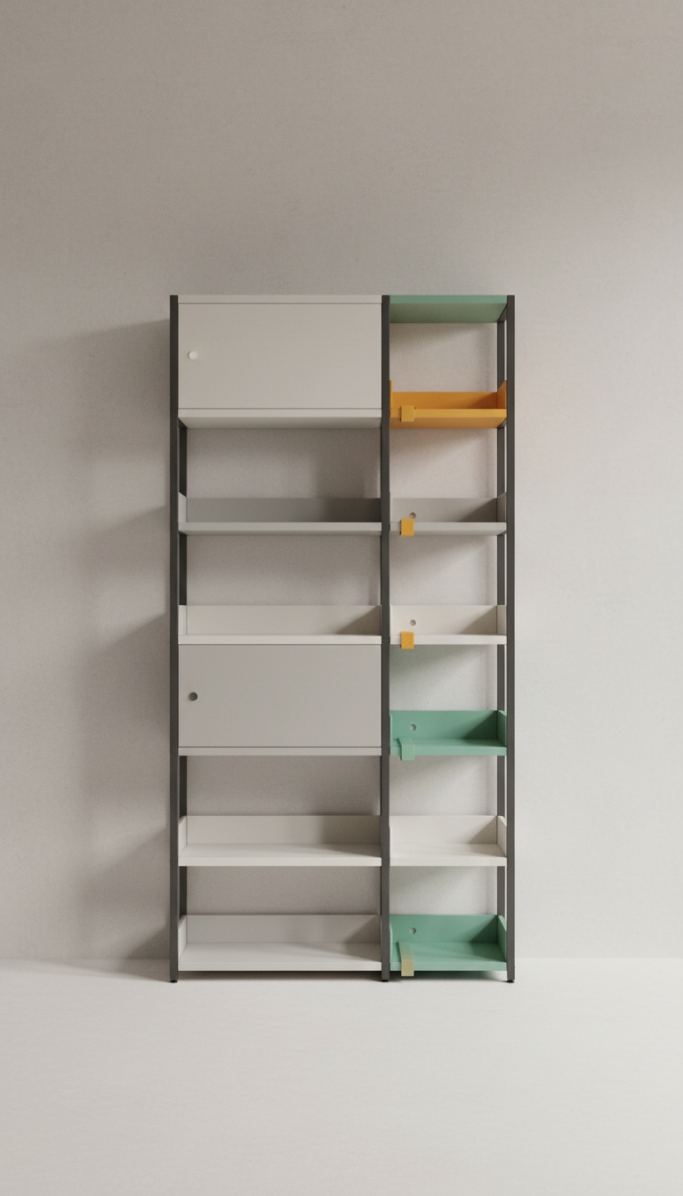 Tall Modular Bookshelf With Grip Lock